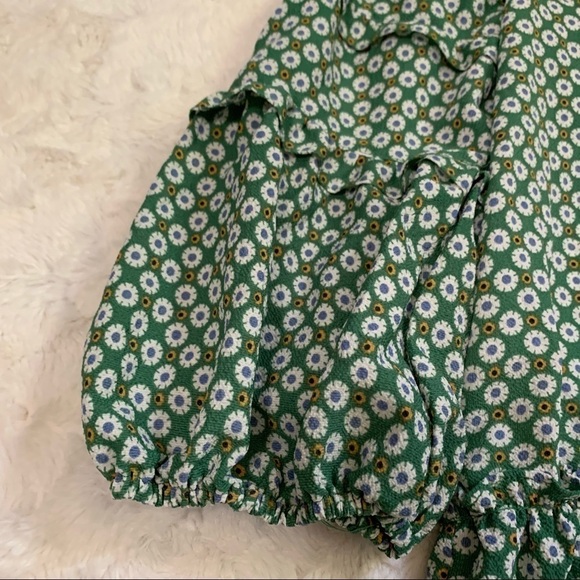 𝅺nwt Max studio green geo floral flowy mini dress - Picture 4 of 7